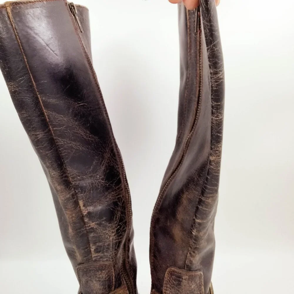 Bed Stu Glaye Tall Boots Distressed Brown 6